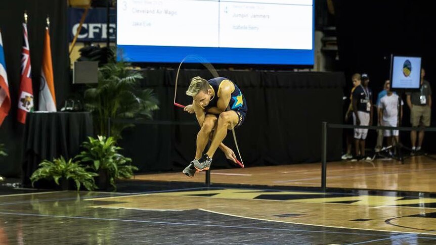 Jake Eve at the World Jump Rope Championships in June 2017.