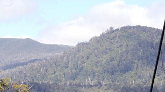 View from the Tahune Forest Airwalk in the Huon Valley in southern Tasmania.