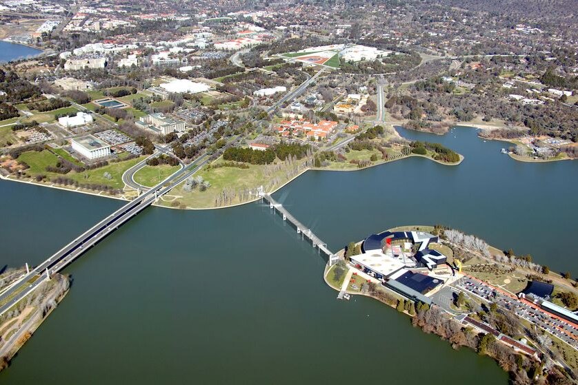 Artist's impression of the Immigration Bridge over Lake Burley Griffin.
