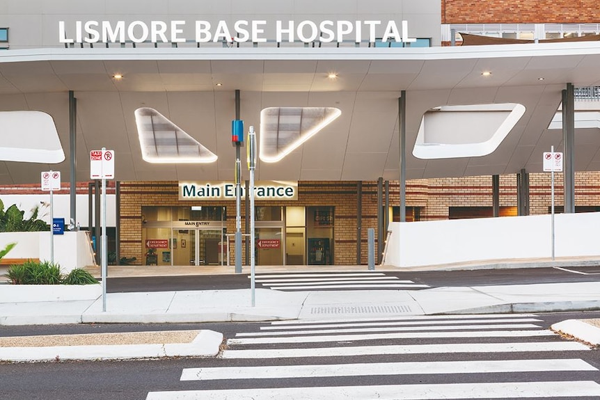 The front of Lismore Base Hospital