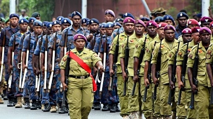 PNG security forces stap redi nau long bungim ol world lidas neks wiken Photo: Joint Security Task Force - APEC PNG