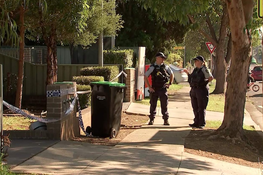 Police outside a building