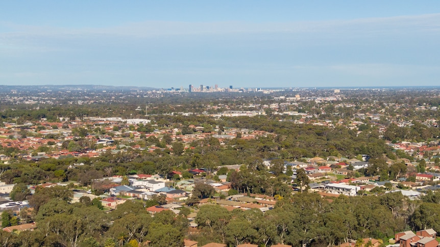 A view of Adelaide's CBD from the north-eastern suburbs.