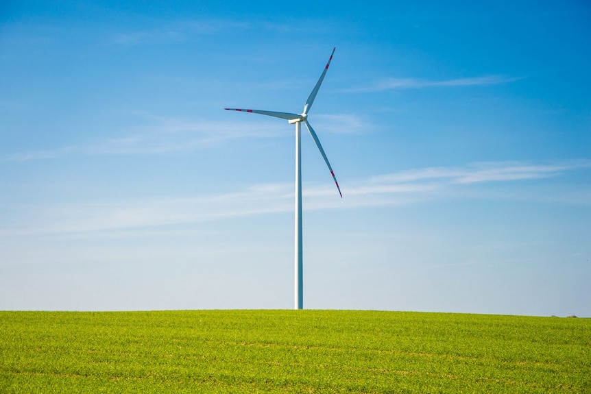 A wind turbine.