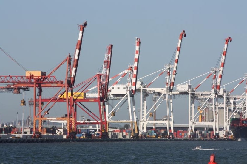 Shipping container cranes at Port of Brisbane