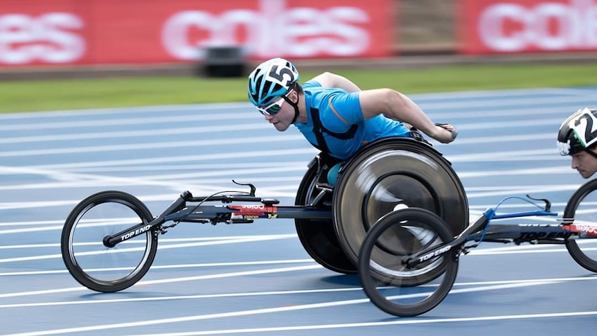 A wheelchair race 