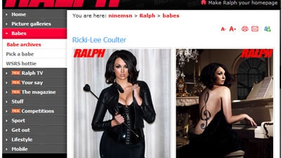 Ricki Lee Coulter is featured in Ralph's November issue