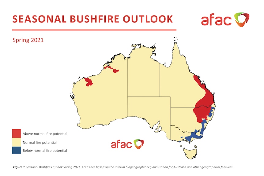 map showing red in Queensland, Western Australia and South Australia