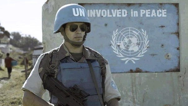 UN peacekeeper in uniform
