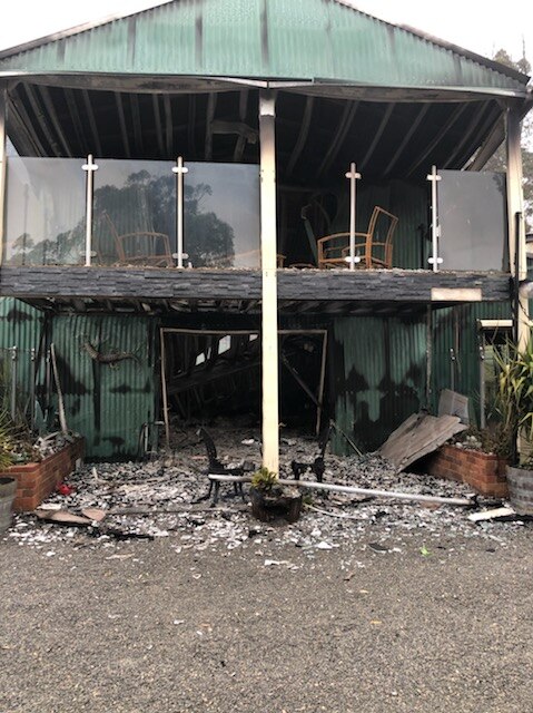 Les and Sandi Anderson's home destroyed by fire at Sarsfield.