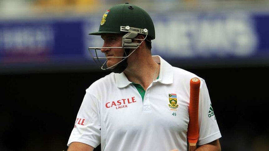 South Africa captain Graeme Smith leaves the field