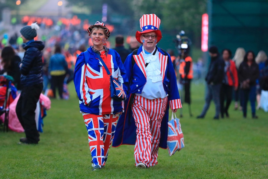Royal fans gather on the Long Walk ahead of the wedding of Prince Harry and Meghan Markle.