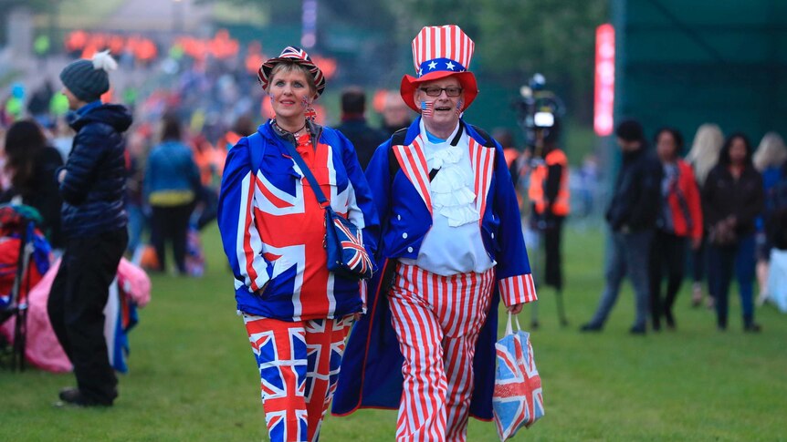 Royal fans gather on the Long Walk ahead of the wedding of Prince Harry and Meghan Markle.