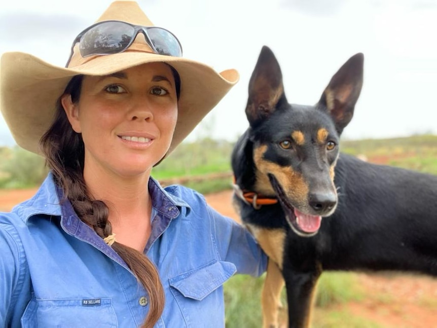 Aticia Great poses for photo with her kelpie Gossip