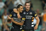 Masterful effort: Benji Marshall scored a pair of tries in the 11-point win.