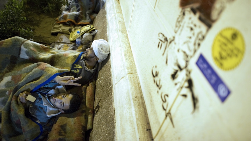 Protesters camp out in Cairo