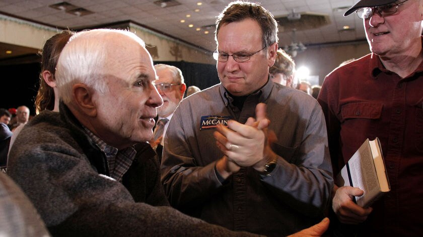 John McCain greets supporters