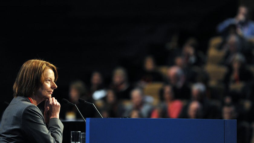 Julia Gillard at 2009 Labor National Conference. (Dean Lewins: AAP)