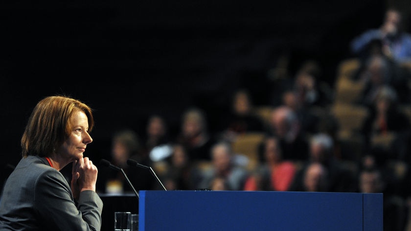 Julia Gillard at 2009 Labor National Conference. (Dean Lewins: AAP)