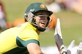 Mitchell Marsh smashes a boundary against South Africa