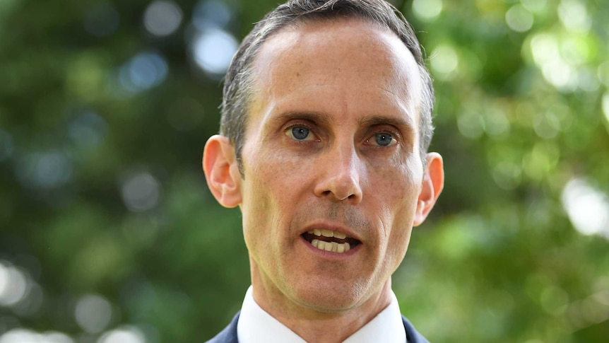 Shadow Assistant Treasurer Andrew Leigh speaks to the media outside