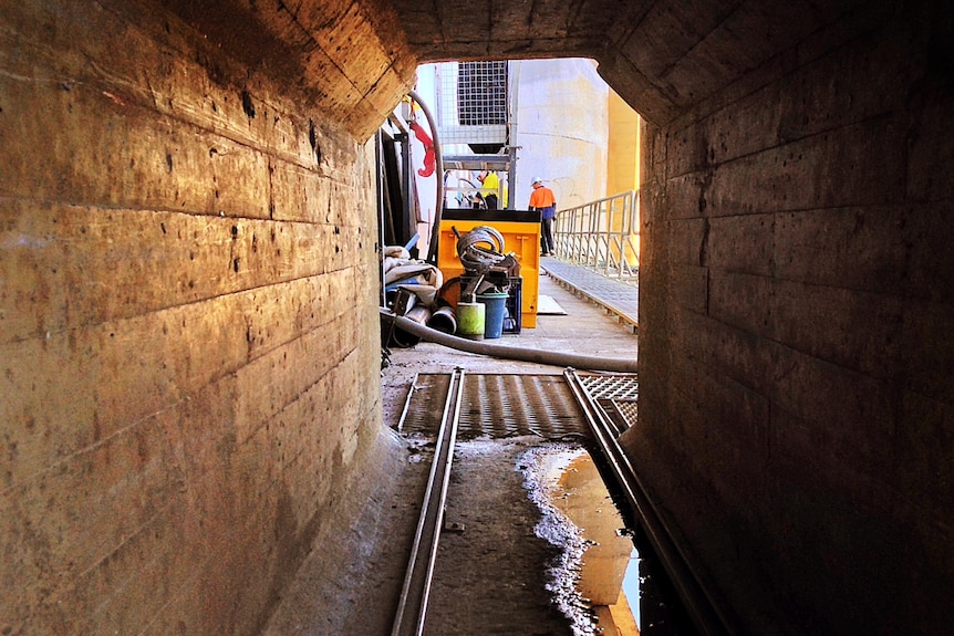 The repair work is happening in confined spaces on Scrivener Dam.