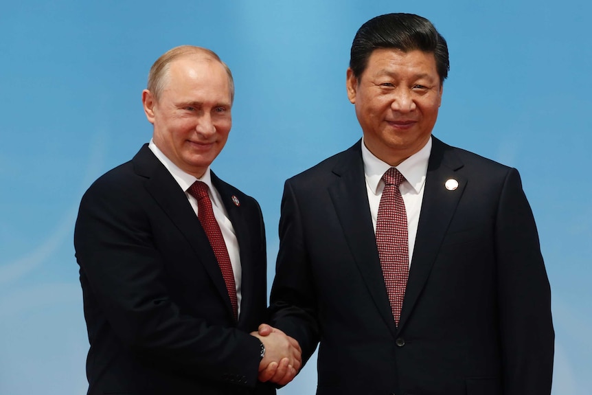Russian president Vladimir Putin and Chinese president Xi Jinping