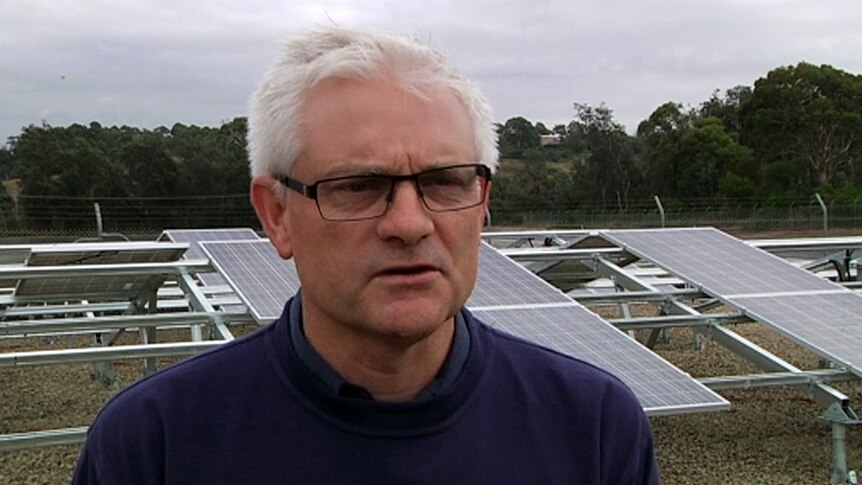Dr Matthew Nott at the Tathra Community Solar Farm in April 2015