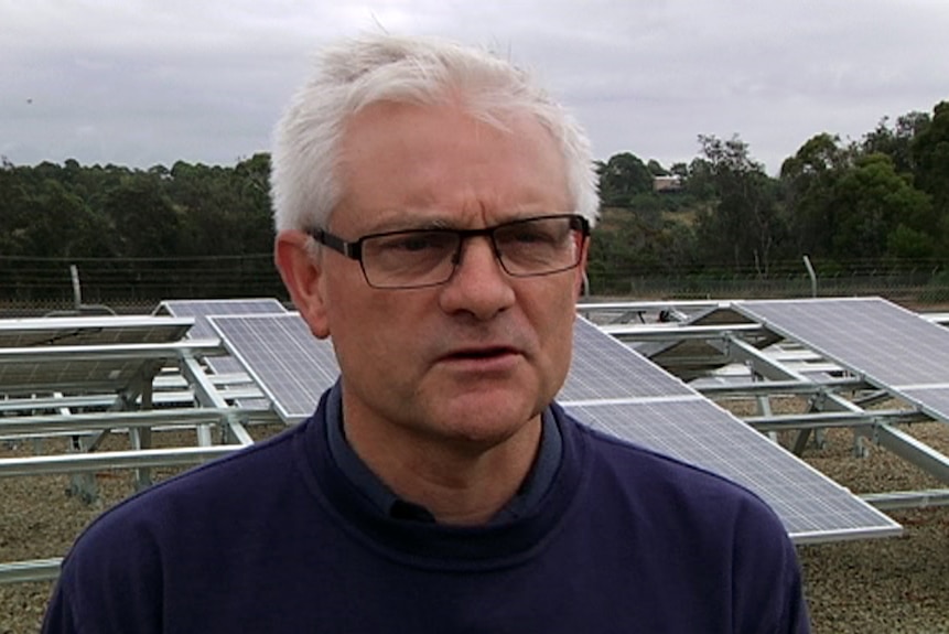 Dr Matthew Nott at the Tathra Community Solar Farm in April 2015