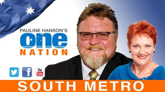 Election poster of Richard Eldridge with Pauline Hanson