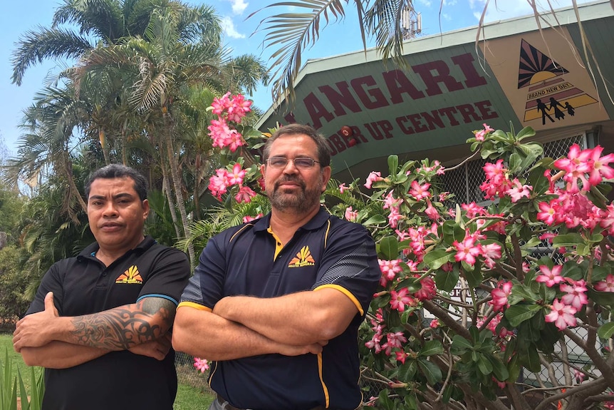 David Mawoadung and Andrew Amor at the Walanguru sober up shelter.