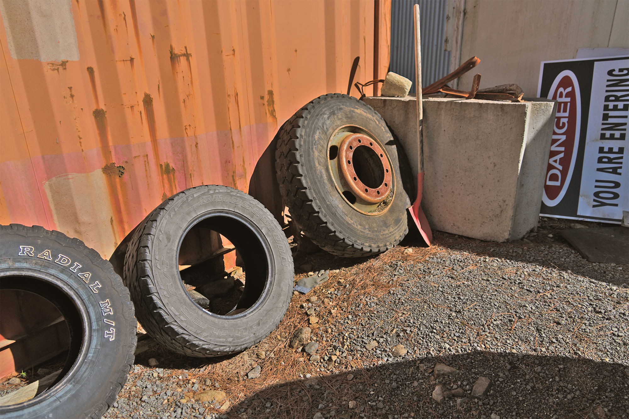 A collection of vehicle tires.