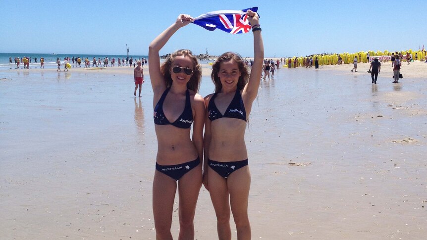 Ashleigh Reinhardt and Isabella Rositano enjoy Australia Day