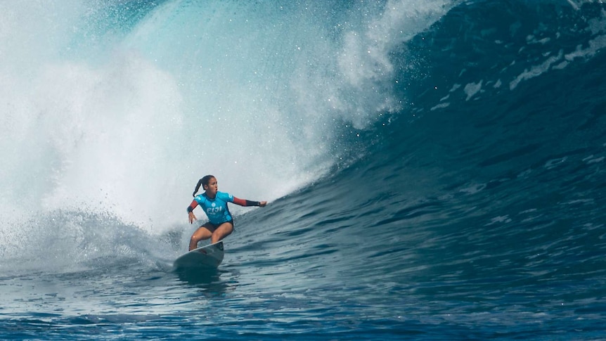 Sally Fitzgibbons en route to winning the Fiji Pro