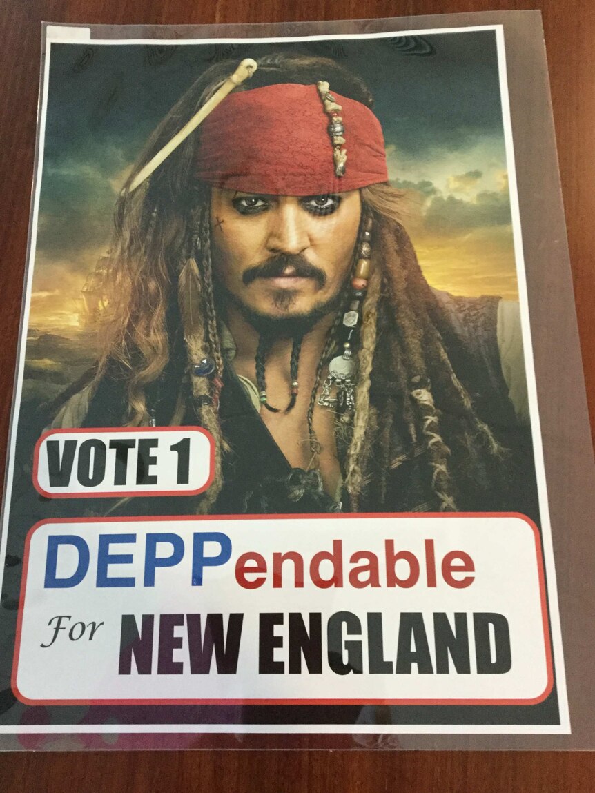 Johnny Depp poster created by ABC's Landline during the 2016 federal election campaign.