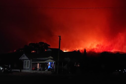 Flames behind a house in Fingal