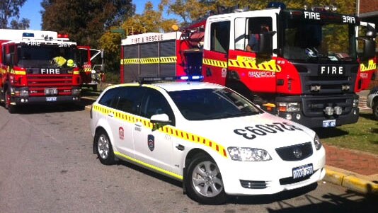 Fire crews outside Curtin University