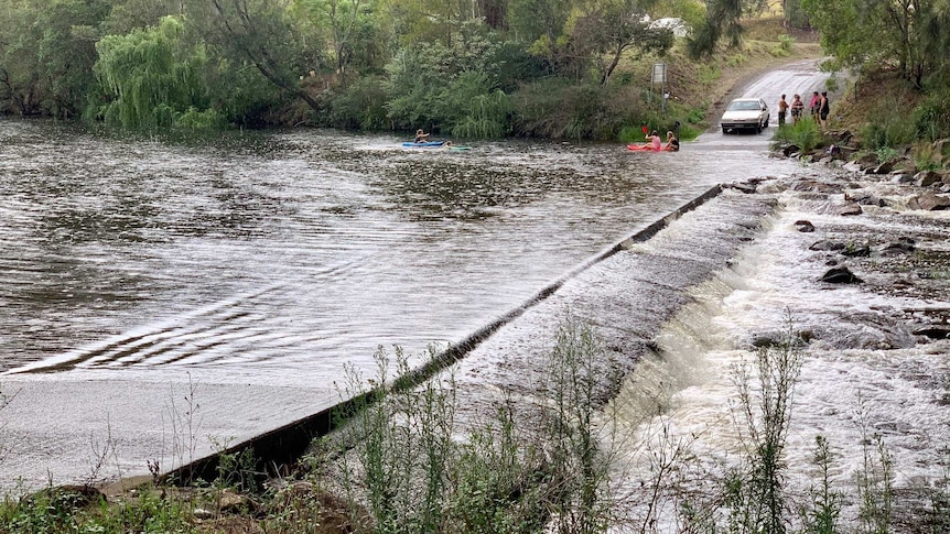 Water is once again flowing over Rocky Crossing.