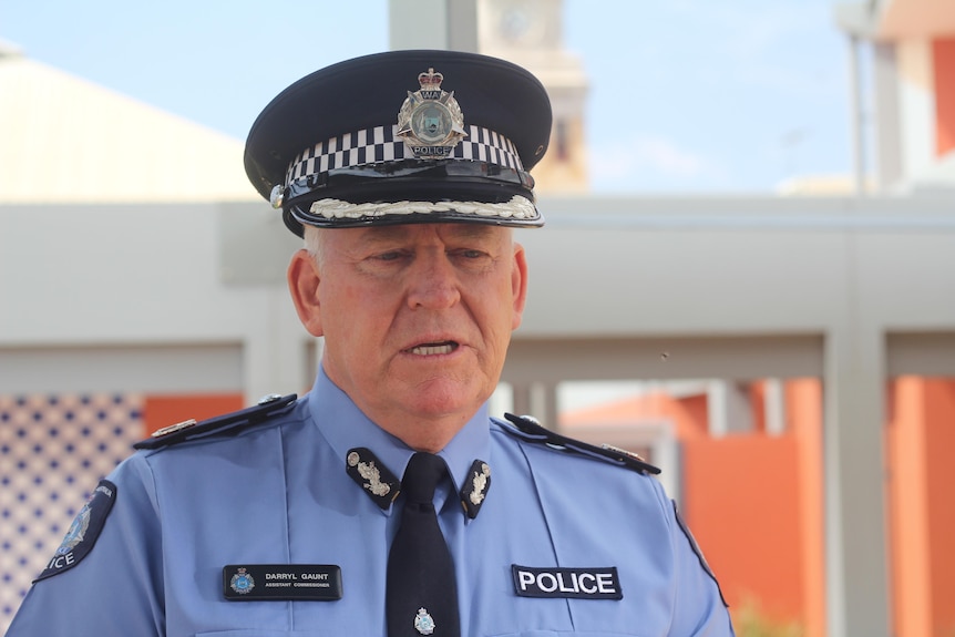 WA Police Assistant Commissioner Darryl Gaunt speaks to the media after the fatal shooting of a 58-year-old man in Kalgoorlie.