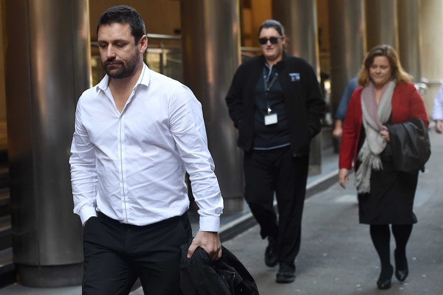 John O'Brien, husband of Bianka and father of Jude O'Brien, leaves the NSW Supreme Court in Sydney