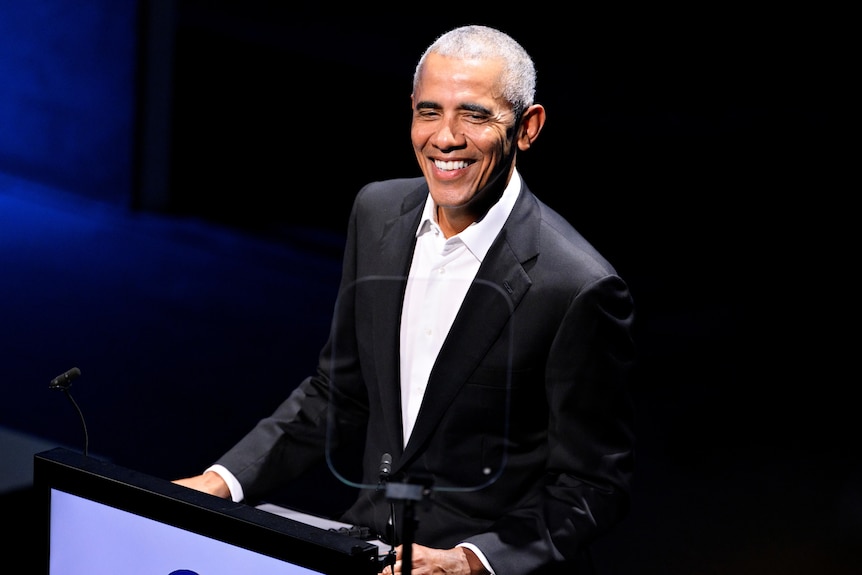 Бывший президент США Барак Обама выступает на Копенгагенском саммите демократии в Skuespilhuset в Копенгагене, Дания, 10 июня 2022 г. Ritzau Scanpix/Philip Davale via 