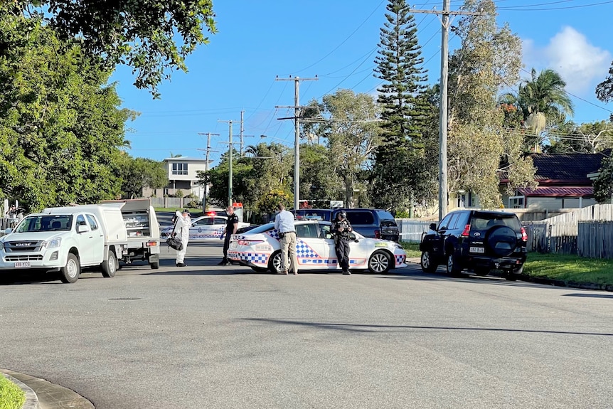 Police cordon off a suburban street