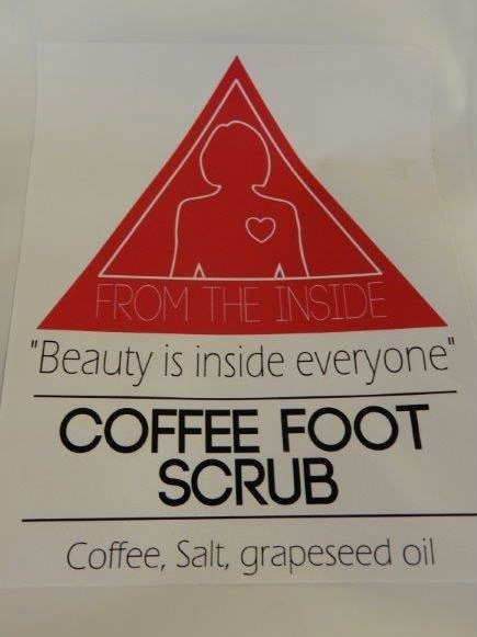 white packaging for coffee foot scrub