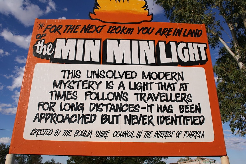 Min Min light sign in Boulia, Queensland