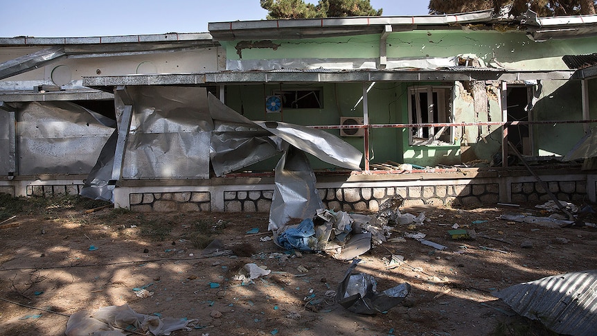 Exterior of MSF hospital in Kunduz that was destroyed by US gunship.