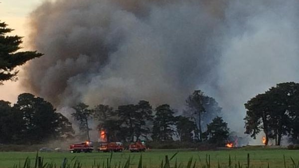 More than two dozen fire crews are battling a fire in Tyabb, south-east of Melbourne.