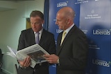 Opposition Leader Will Hodgman and Liberal spokesman Peter Gutwein.
