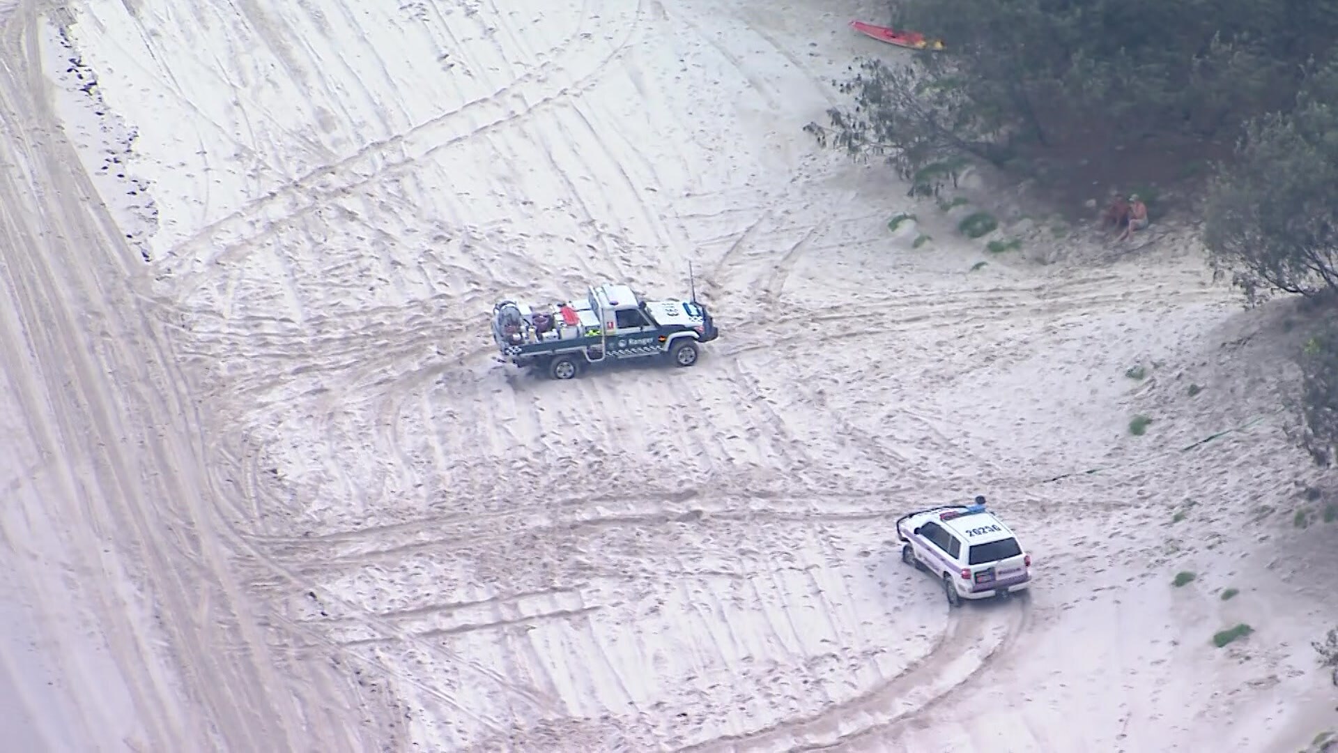 Emergency services were called to the remote campsite on Saturday.