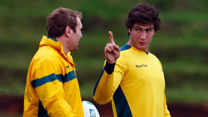 The Wallabies have appealed Rob Simmons's (R) eight-week ban for a tip tackle.