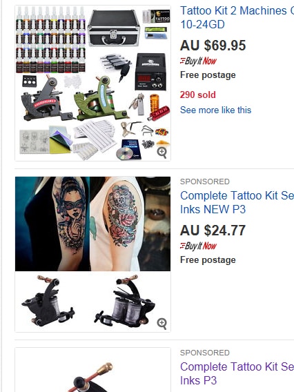 Online tattooing kit